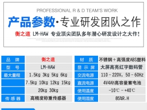 HAW多单位精密检重报警电子案秤